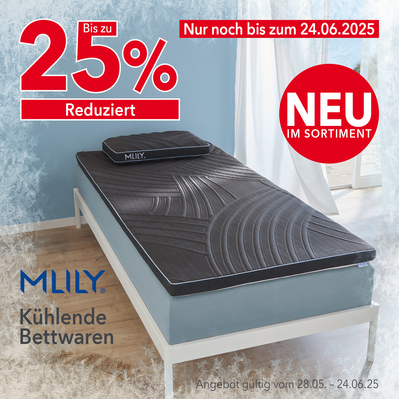 MLILY kühlende Bettwaren neu im Sortiment – jetzt bis zu 25 % reduziert bei Matratzen Concord Schweiz, gültig bis 24.06.